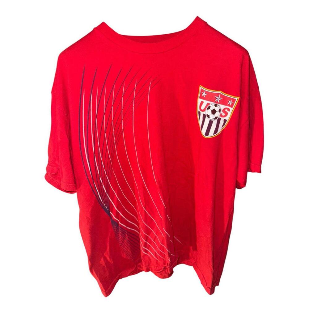 Vintage Y2K Franklin FC USA Shield Graphic T-Shirt Red Sz XL Men's